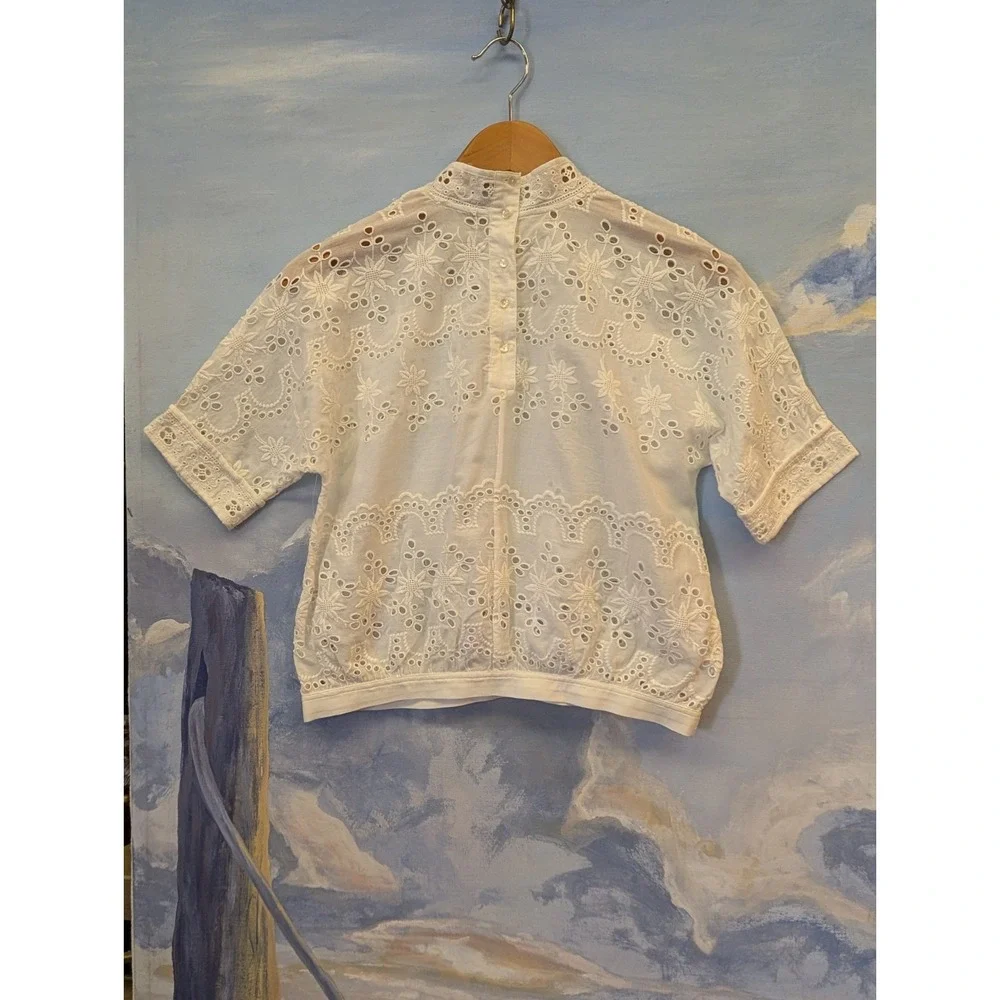 All Saints Women's S 'Anais' Eyelet Blouse In Chalk White